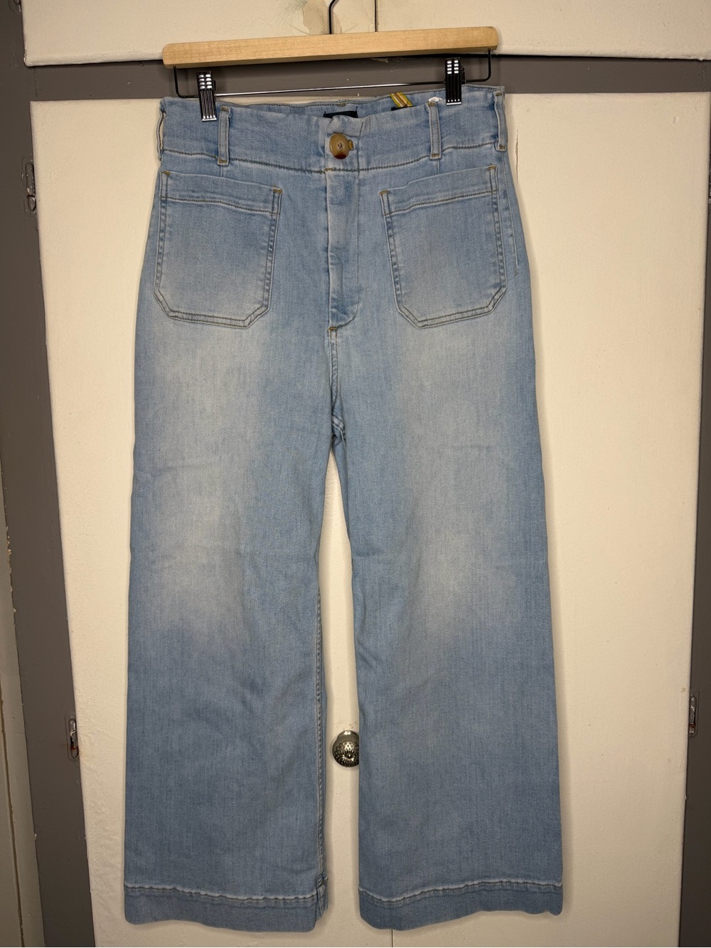 Anthropologie Maeve Colette Wide Leg Jeans 30 High Rise Light Wash Denim